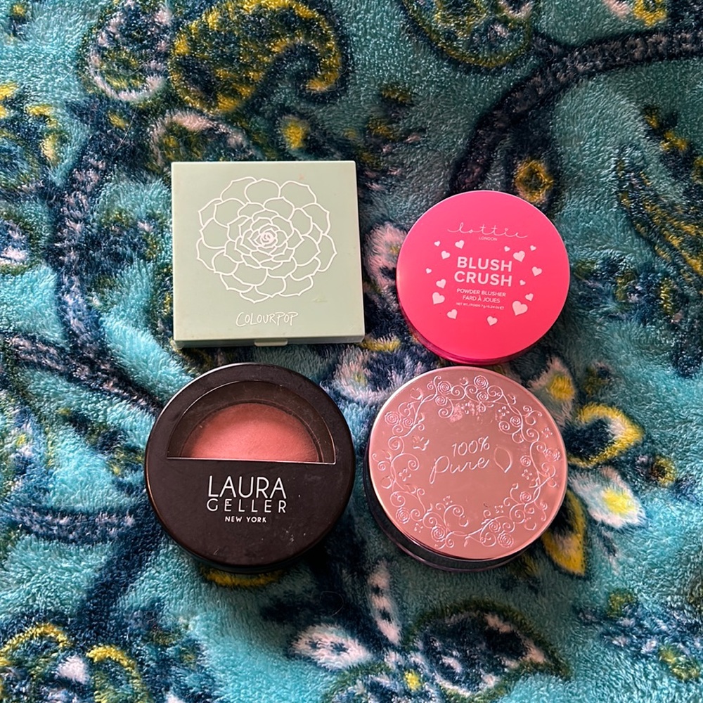 Blush bundle: Colourpop/Lottie London/Laura Geller/100%Pure